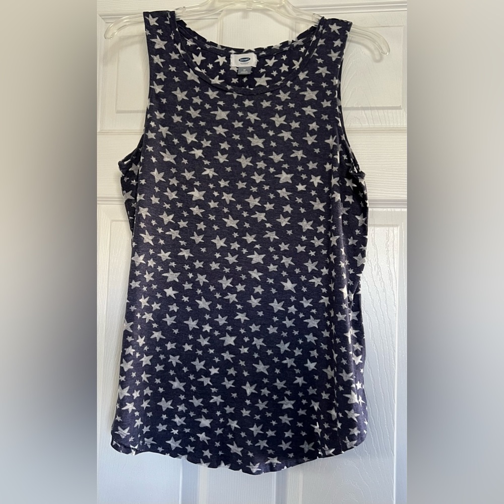 Women’s Tank Top Blue with White Stars SZ M